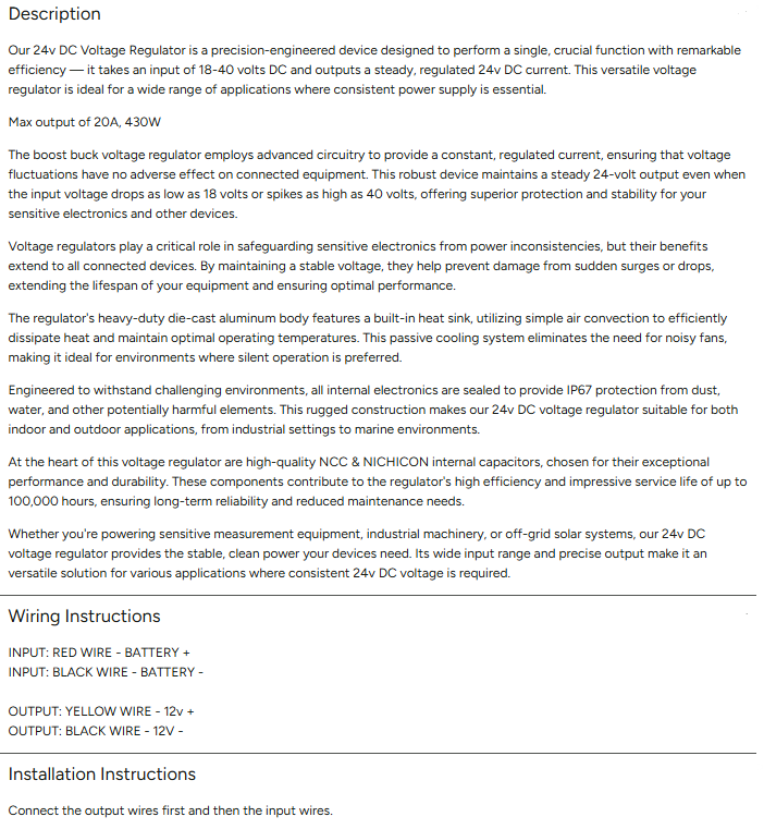 24v DC voltage regulator